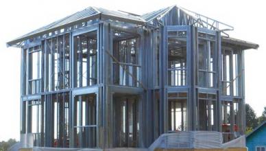Construction of frame houses from metal